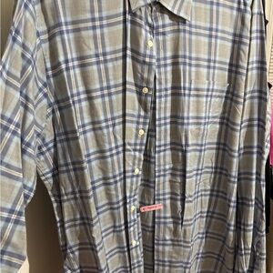 Peter Millar Navy and Light Gray Check Shirt